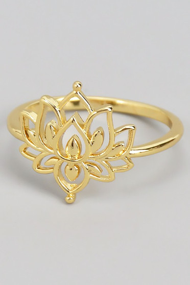 Brass Lotus Cutout Ring