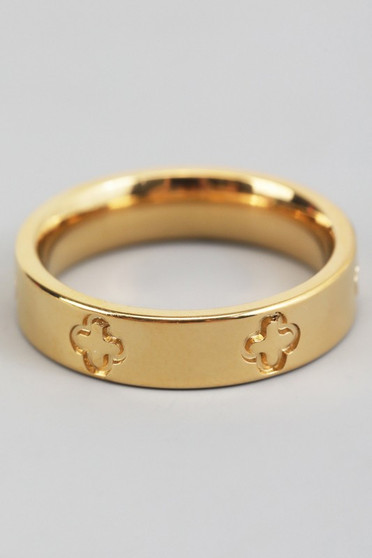 Pressed Clover Band Ring