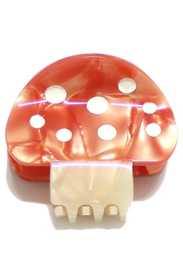 Mini Marbled Acrylic Mushroom Hair Clip