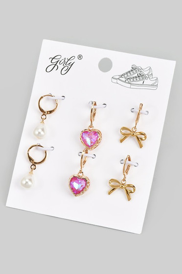 Heart Bow And Pearl Shoe Charm Set