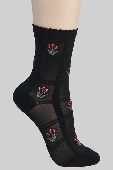 Flower Bunch Print Socks