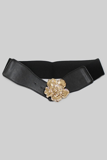 Metal Flower Buckle Stretch Belt