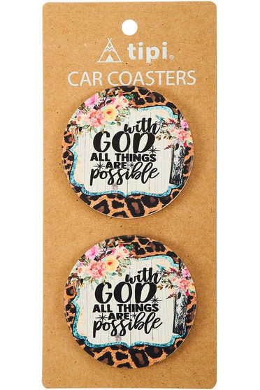 With God All Things Are Possible Car Coasters