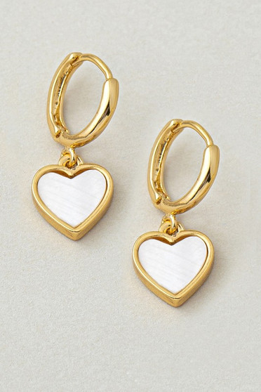 Dangling Heart Huggie Earrings
