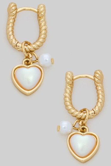 Heart Charm Carabiner Hoops