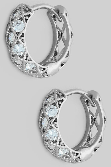 Lavish Woven Cz Pave Huggies