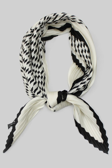 Black And White Ruffled Neck Scarf Or Hair Tie