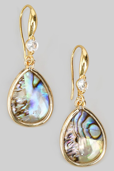 Mop Abalone Tear Drop Earrings
