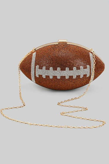 Dazzling Rhinestone Football Purse