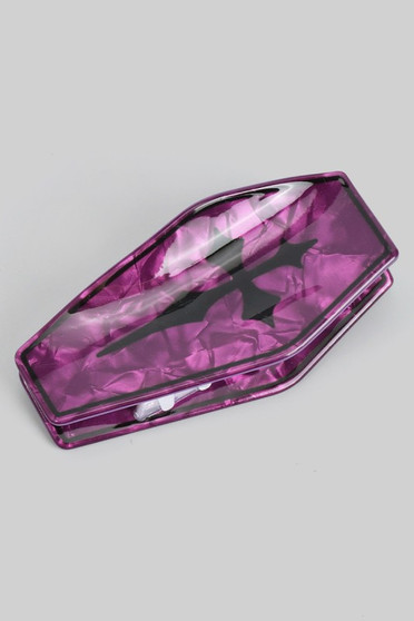 Marbled Cross Gothic Cross Coffin Hair Clip