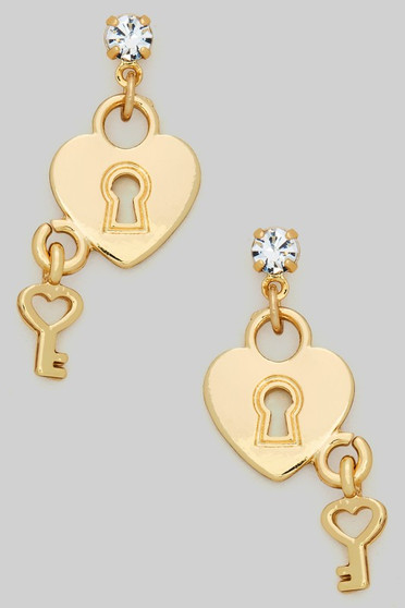 Lock And Key Drop Earrings