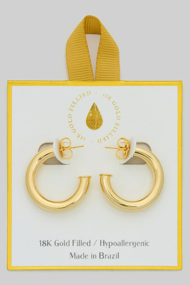 18K Gold Filled Hypoallergenic Tube Hoops
