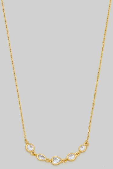 Multi Shaped Cz Bezel Pendant Necklace