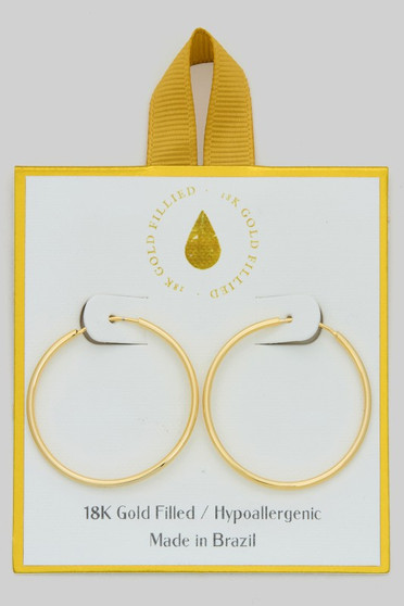 18K Gold Filled Hypoallergenic Thin Hoops