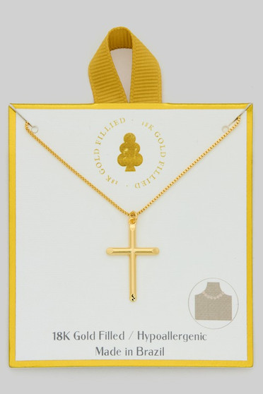 18K Gold Filled Hypoallergenic Cross Necklace