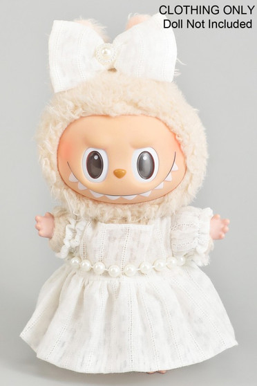 Floral Dress And Bow With Pearls Labubu Outfit