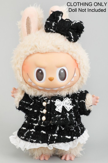 Fancy Tweed Dress And Bow Labubu Outfit Only