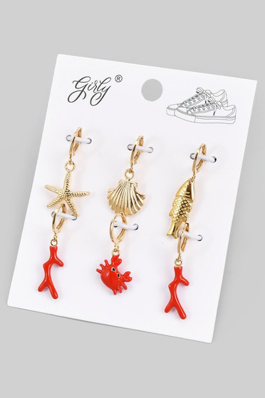 Sea Theme Six Piece Shoe Charm Set