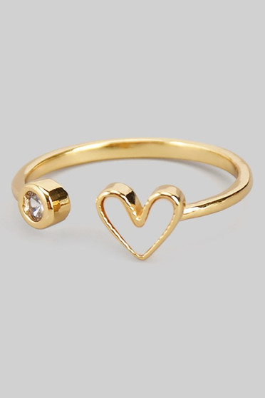 Mop Heart And Cz Ring