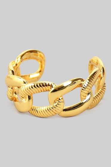 Textured Chain Link Open Ring