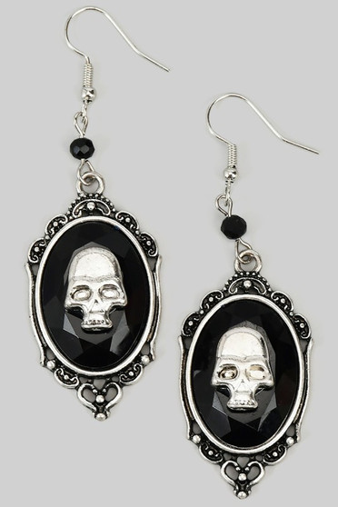 Skull Portrait Drop Earrings