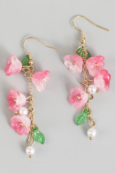 Acrylic Flower Bell Drop Earrings