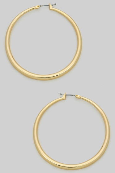 Classic Brass Hinge Hoop Earrings