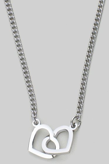 Surgical Steel Heart Link Pendant Necklace
