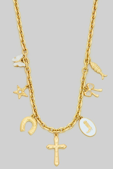 Seven Charm Chain Necklace