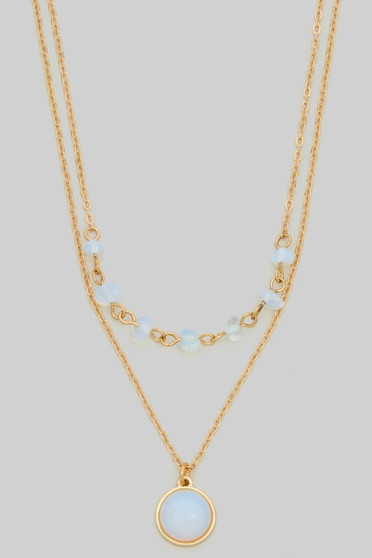 Layered Recon Chip Pendant Necklace