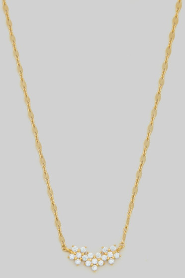 Triple Cz Flower Pendant Necklace
