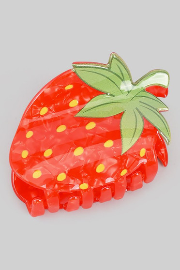 Marbled Acrylic Strawberry Hair Clip - #KH27810