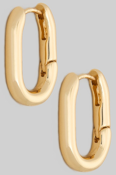 Metal Oval Hoop Earrings