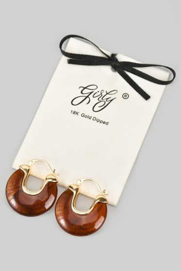 18K Gold Dipped Resin Acrylic Hoops