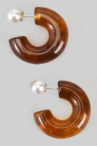Resin Acrylic Hoops With Pearl Back