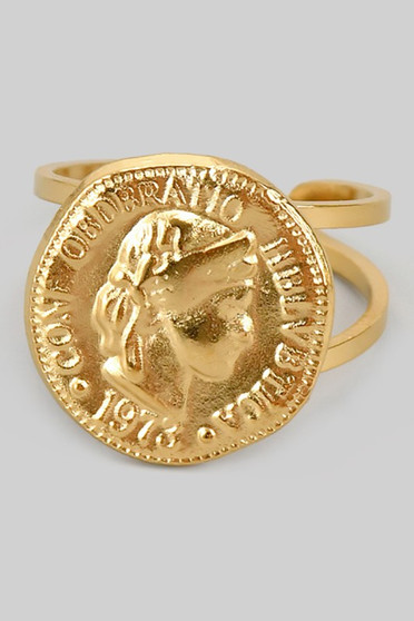 Textured Coin Ring