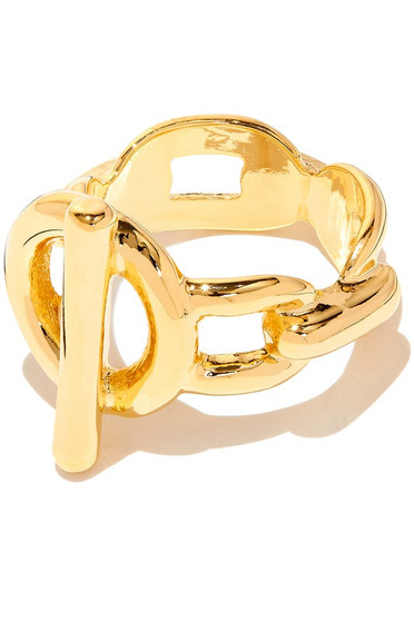 Chunky Brass Chain Ring With Toggle