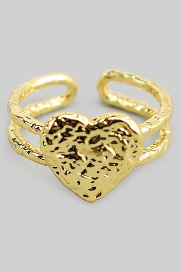 Textured Heart Stack Ring 