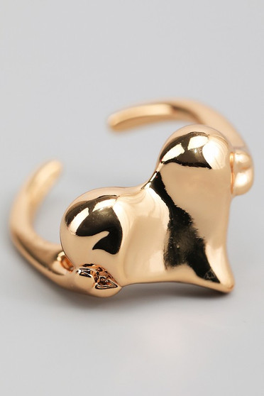 Textured Brass Heart Ring