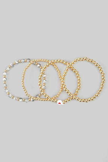 Four Ccb Stretch Bracelet Set
