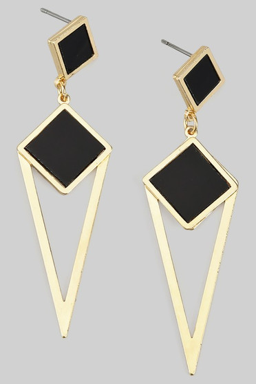 Geo Art Deco Drop Earrings