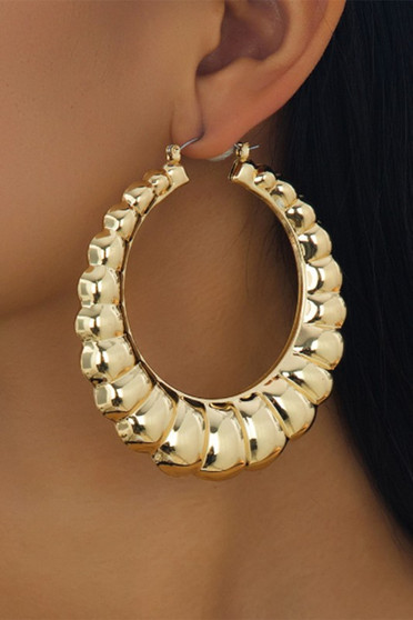 Large Hollow Puffed Hinge Hoops