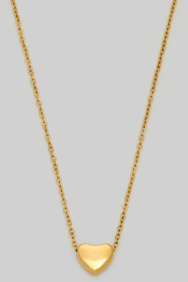 18K Gold Dipped Small Heart Pendant Necklace