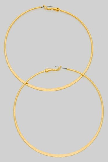 Large Hammered Brass Hoops