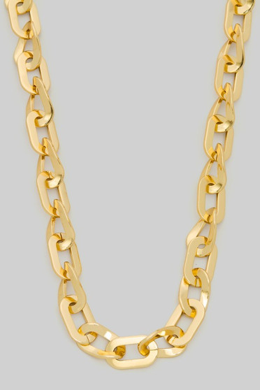 Flat Wavy Oval Link Chain Necklace