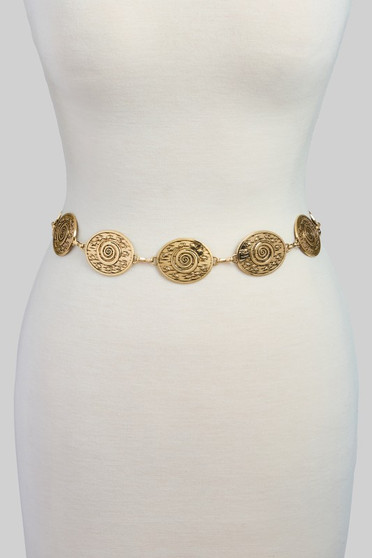 Fish And Current Medallion Chain Belt