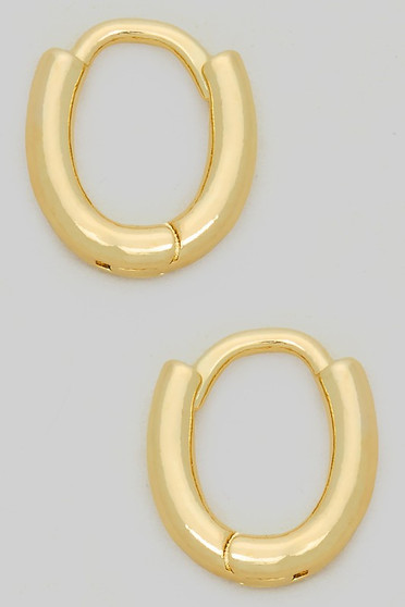 Dainty Oval Brass Hinge Hoops