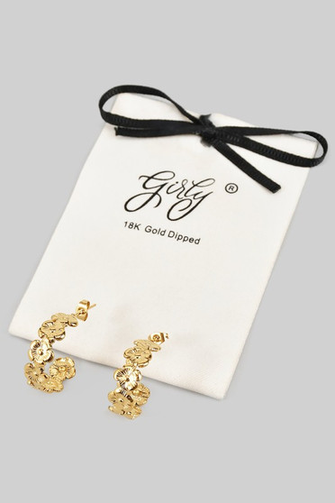 18K Gold Dipped Flower Hoops