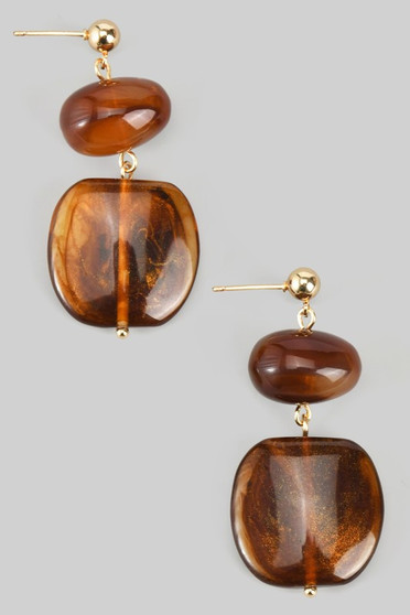 Tiered Resin Acrylic Drop Earrings