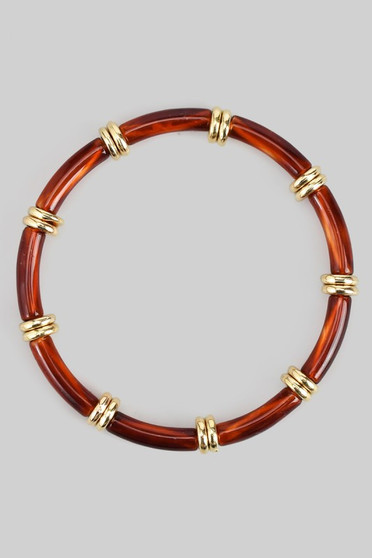 Acrylic Resin Stretch Bracelet With Disc Accents